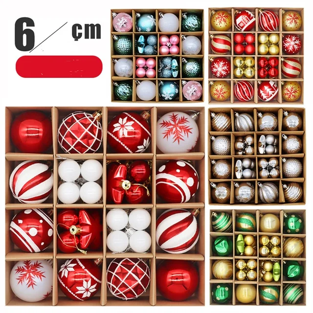 44-Pack Shatterproof Christmas Ornament Set