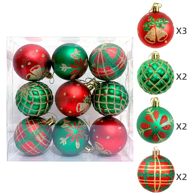 44-Pack Shatterproof Christmas Ornament Set