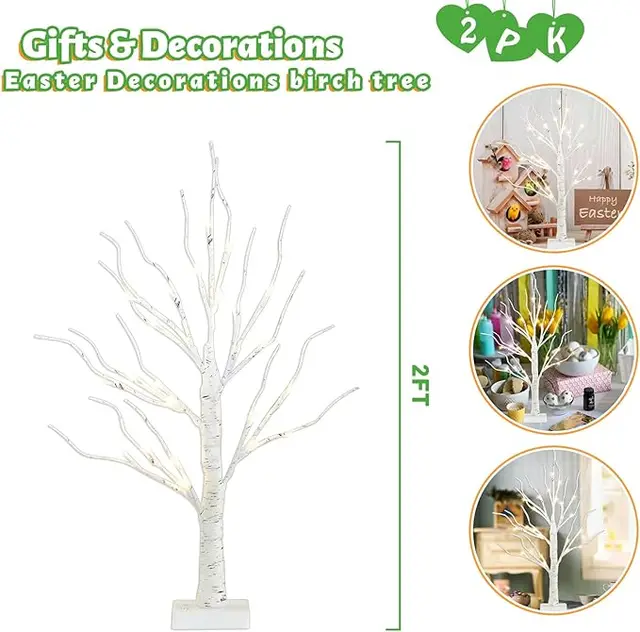 23" Adjustable Birch Tree LED Fairy Light