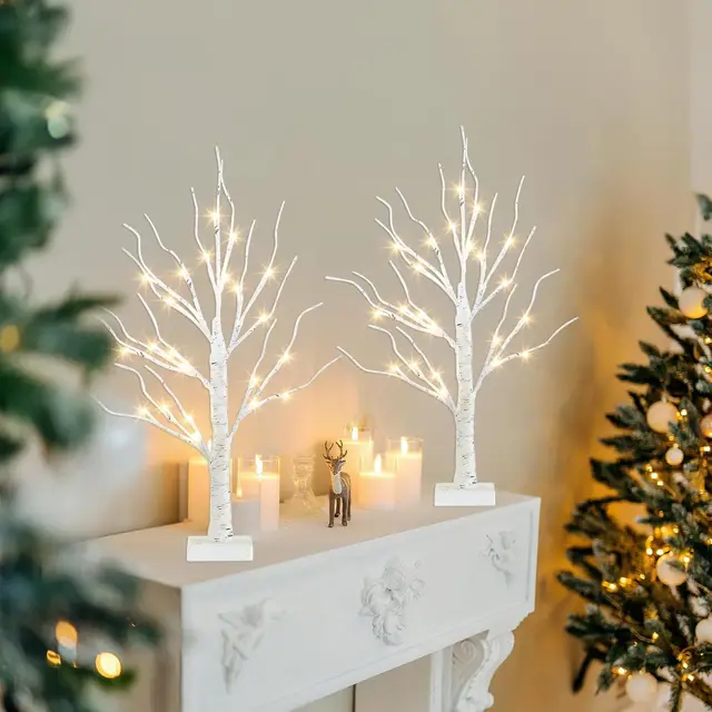 23" Adjustable Birch Tree LED Fairy Light