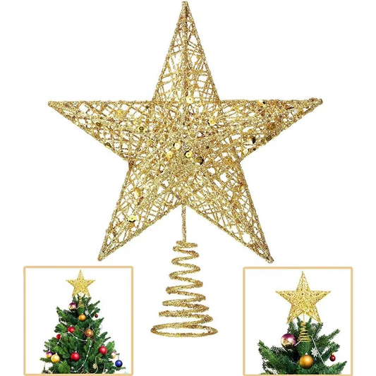 Metal Star Christmas Tree Topper, 1Pc