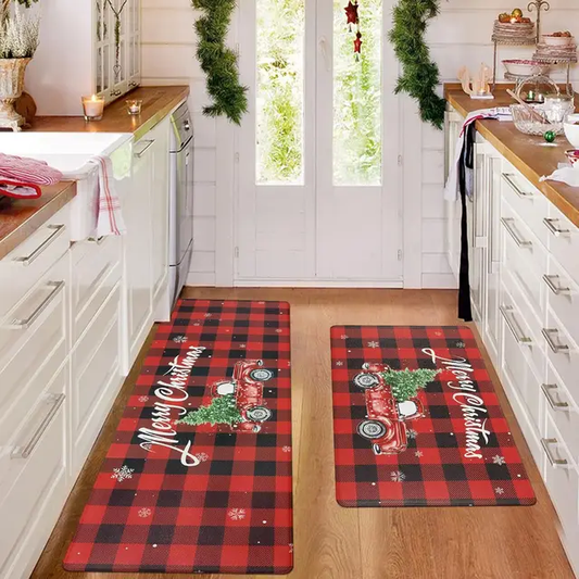 Christmas-Themed Kitchen Mat - Oil & Water Resistant