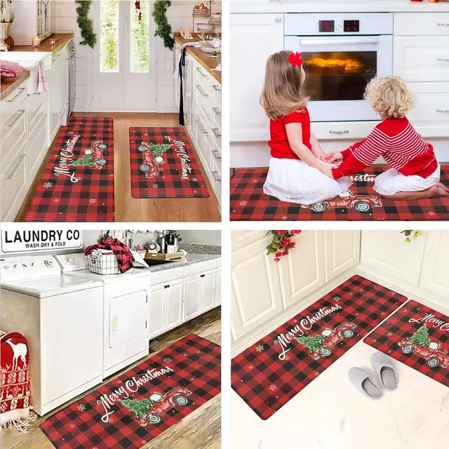 Christmas-Themed Kitchen Mat - Oil & Water Resistant