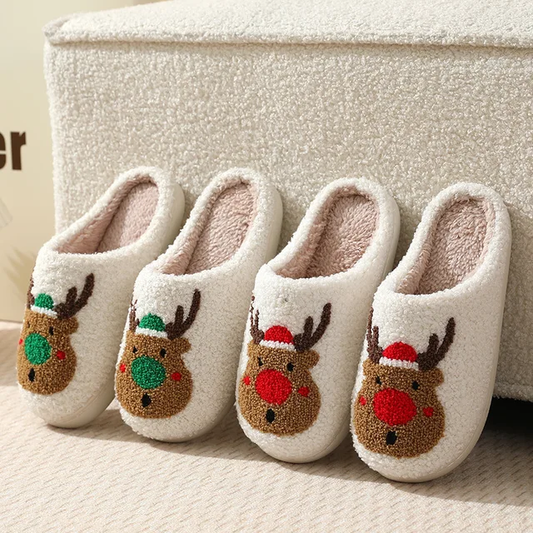 Unisex-Adult Christmas Themed Plush Slippers 2024