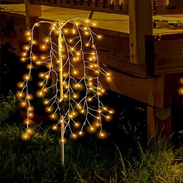 Solar-Powered Firecracker Lights - 8 Modes, Durable LED Lawn Light for Patio ,200 LED