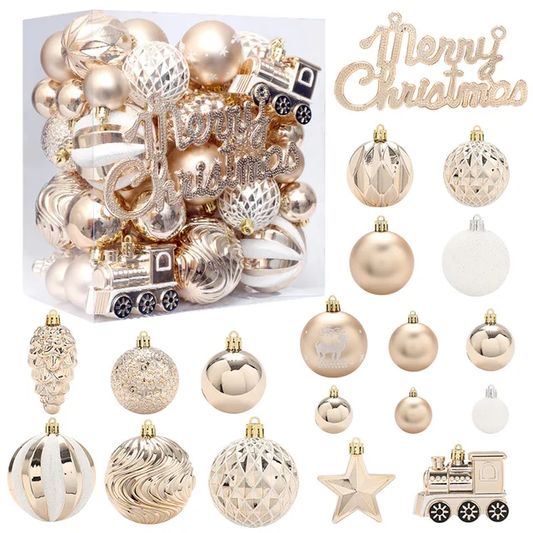 Christmas Tree Ornament Set, 2024 Golden & White Theme